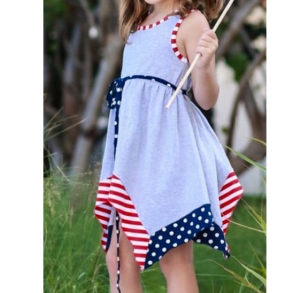 Stars and Stripes Patriotic Red White Blue American Holiday Pride July 4 Dress - Picture 2 of 8